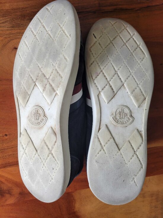 Moncler Washed Black Monaco Suede Low Top Sneakers Shoes Tennis Preppy Men 42.5 main image 9